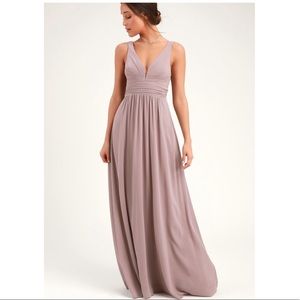 Lulus Leading Role Taupe Maxi Dress